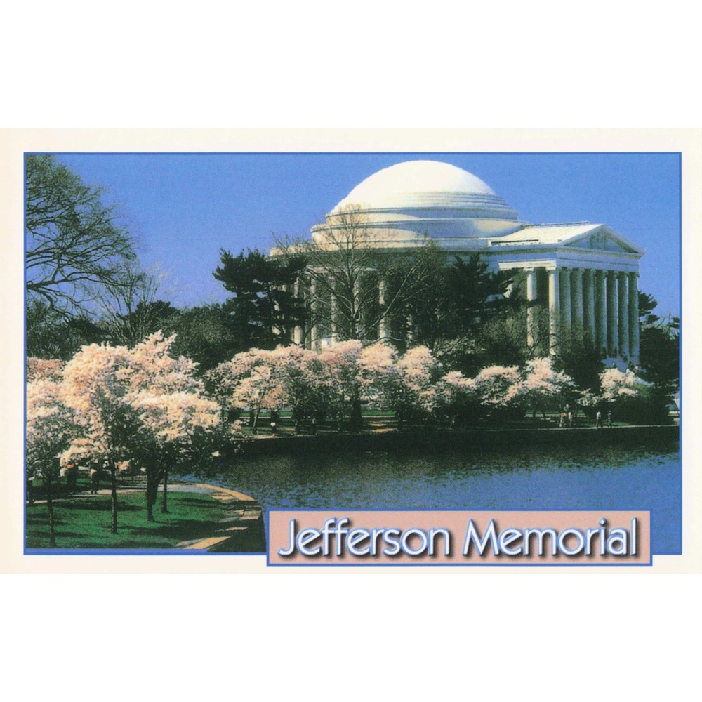 Jefferson Memorial Washington DC Cherry Blossoms Tidal Basin Postcard